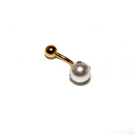 Gold pearl Bauchnabelpiercing